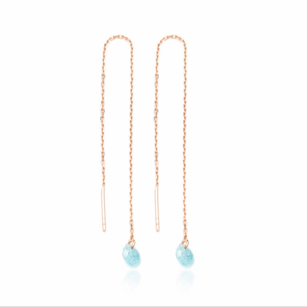 •gemstone threader earrings•